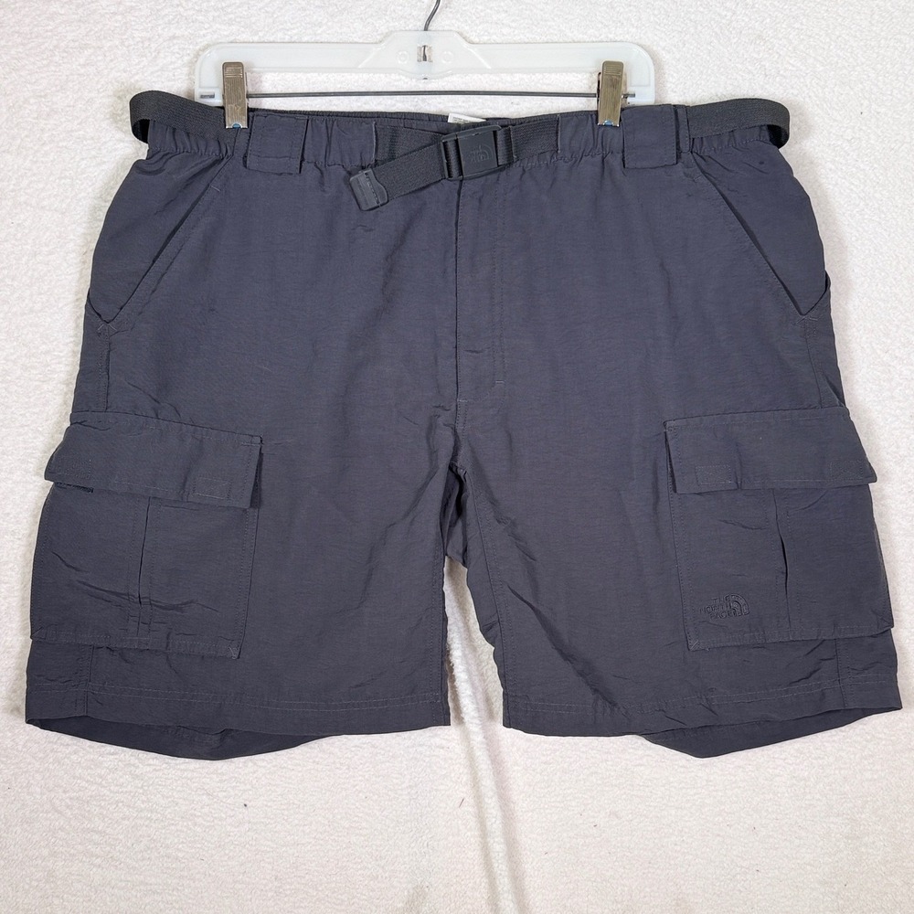 The North Face Belted Cargo Hiking Shorts Mens Gray Nylon XL Asphalt AU2D Trail